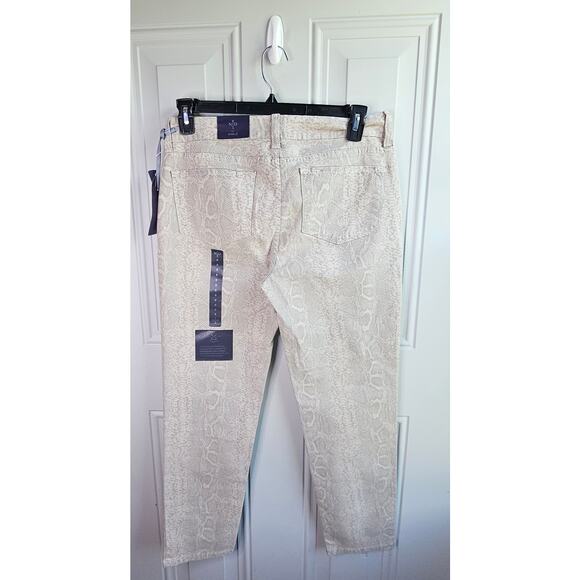 New NYDJ Ankle Original Slimming Fit Stone Snake Print Pant Jeans Size 8 $120 - Picture 2 of 14